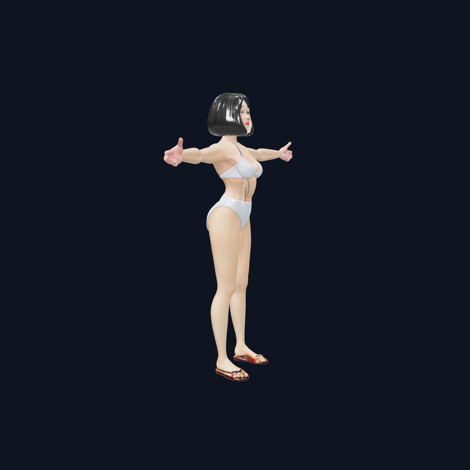 Elegant Swimsuit Character model pack